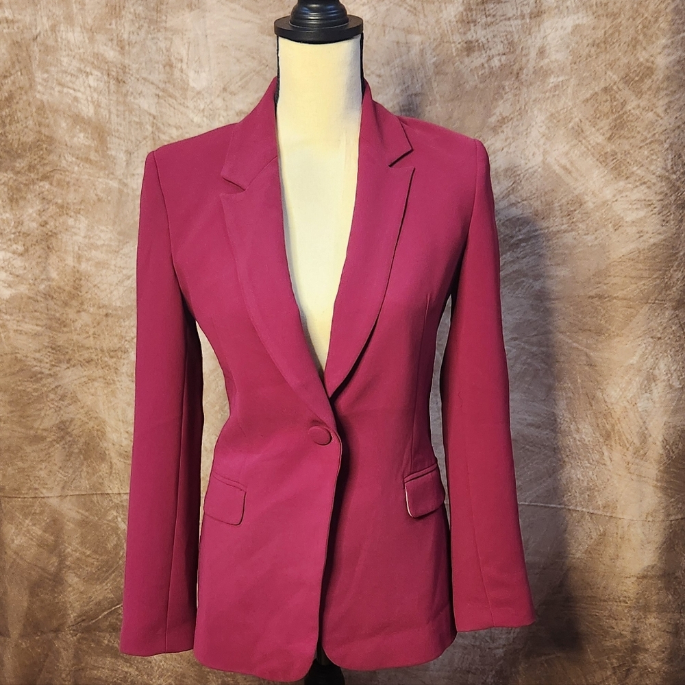 Topshop Tailored Single-Button Blazer – Raspberry Pink – US 2 (S)